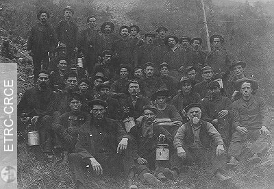 Équipe de travail de la mine de cuivre d'Eustis dans les Cantons de l'Est