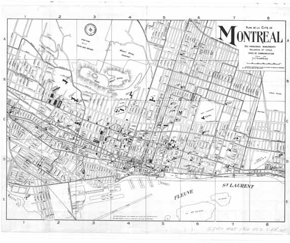 Plan de la cité de Montréal : ses principaux monuments religieux et civils