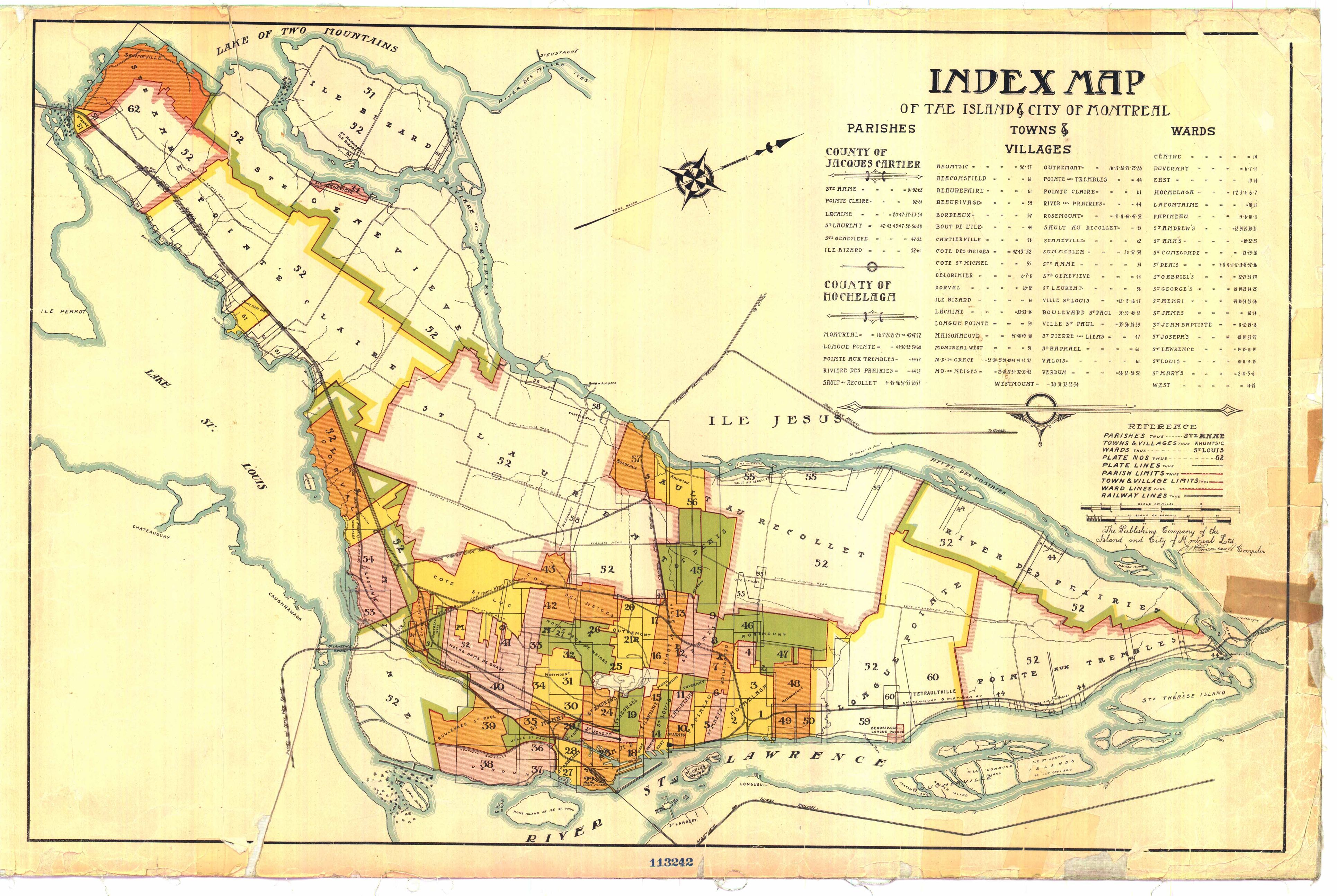Carte géographique détaillée de la ville de Montréal