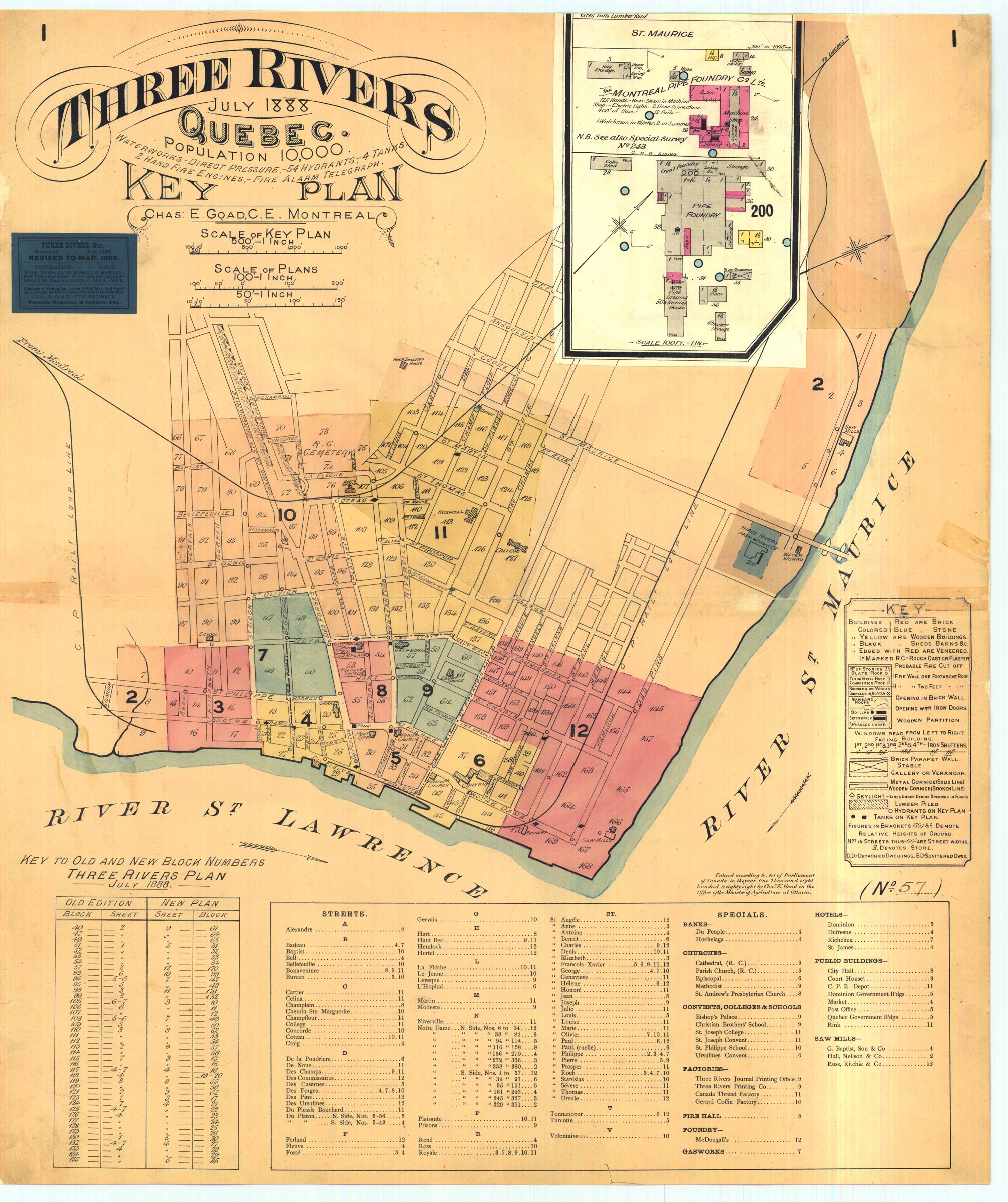 Carte géographique détaillée de la ville de Trois-Rivières