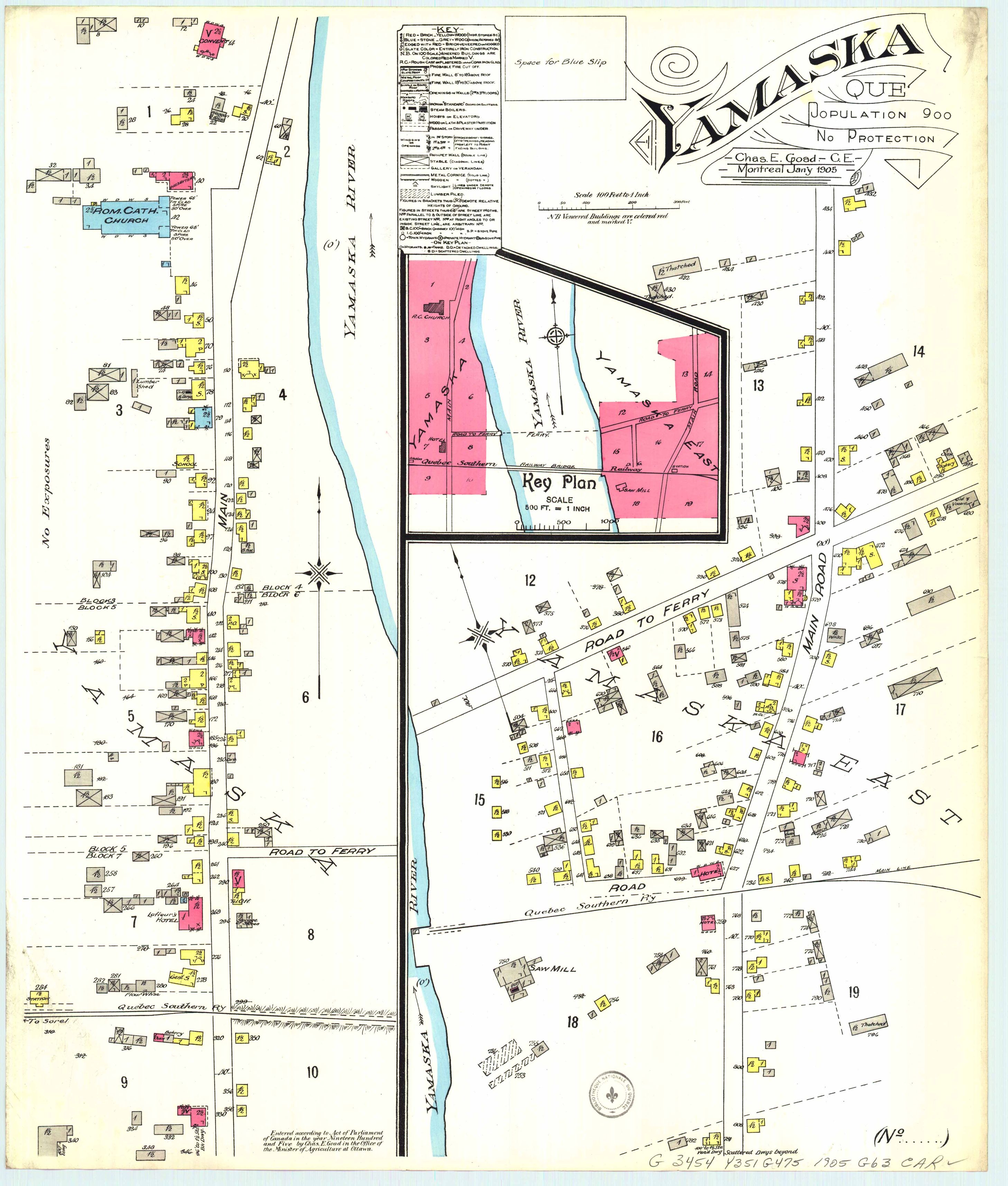 Carte géographique détaillée de la région de Yamaska