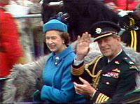 La reine Élisabeth II lors de sa visite au Canada