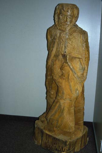 Sculpture en bois réalisée avec une scie à chaîne dans le cadre du festival du «Bucheux» à Saint-Pamphile dans la région de Chaudière-Appalaches