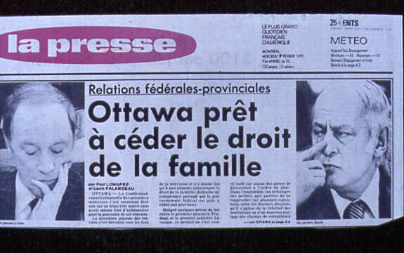 Ottawa cède le droit de la famille à Québec