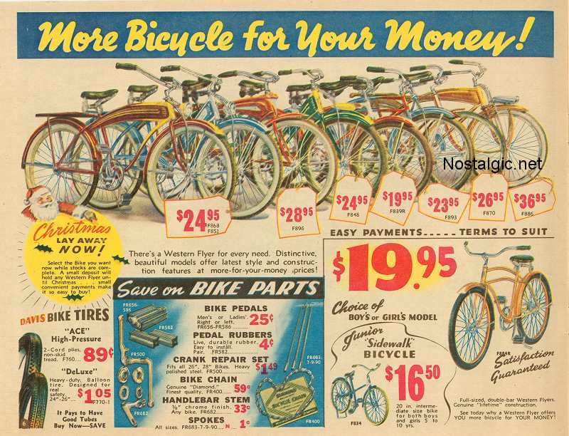 Annonce publicitaire en couleur de bicyclette (1940)