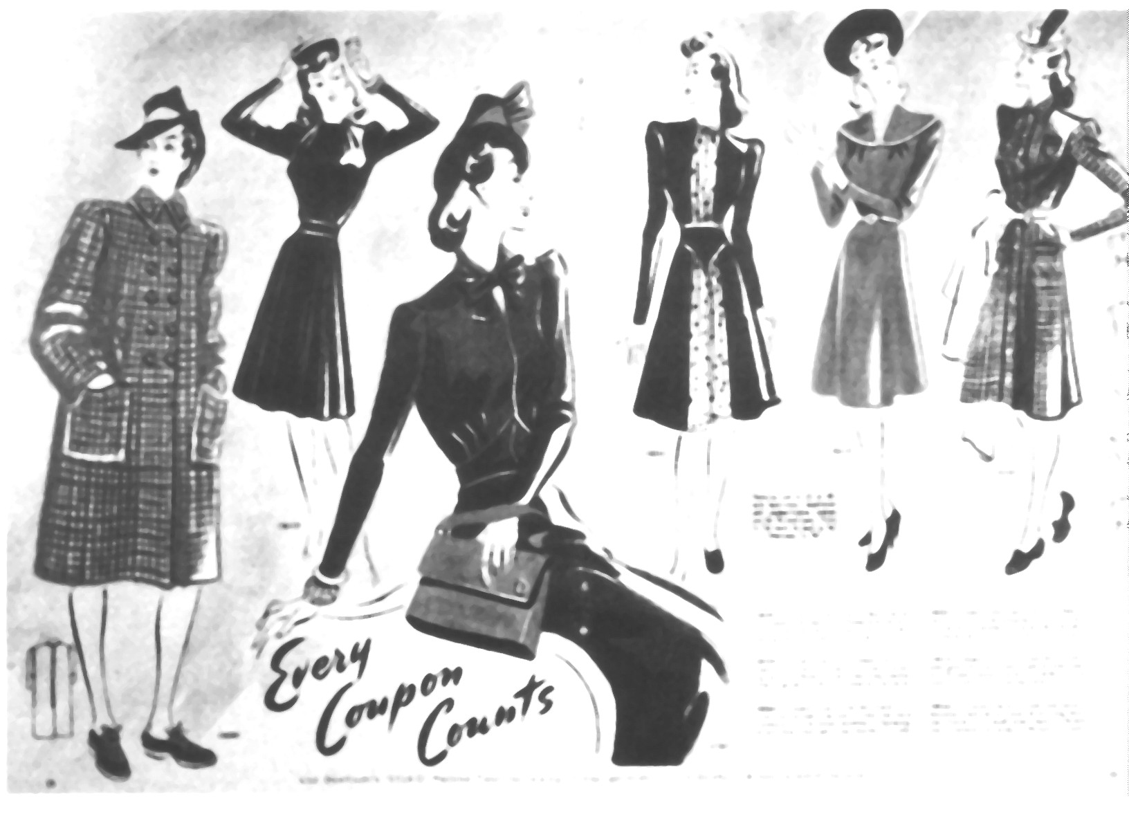 Robes de jour élégantes avec la jupe qui a quelque peu raccourcie depuis les années 1930