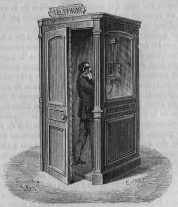 L'une des premières cabine téléphonique apparu en 1884 à Paris