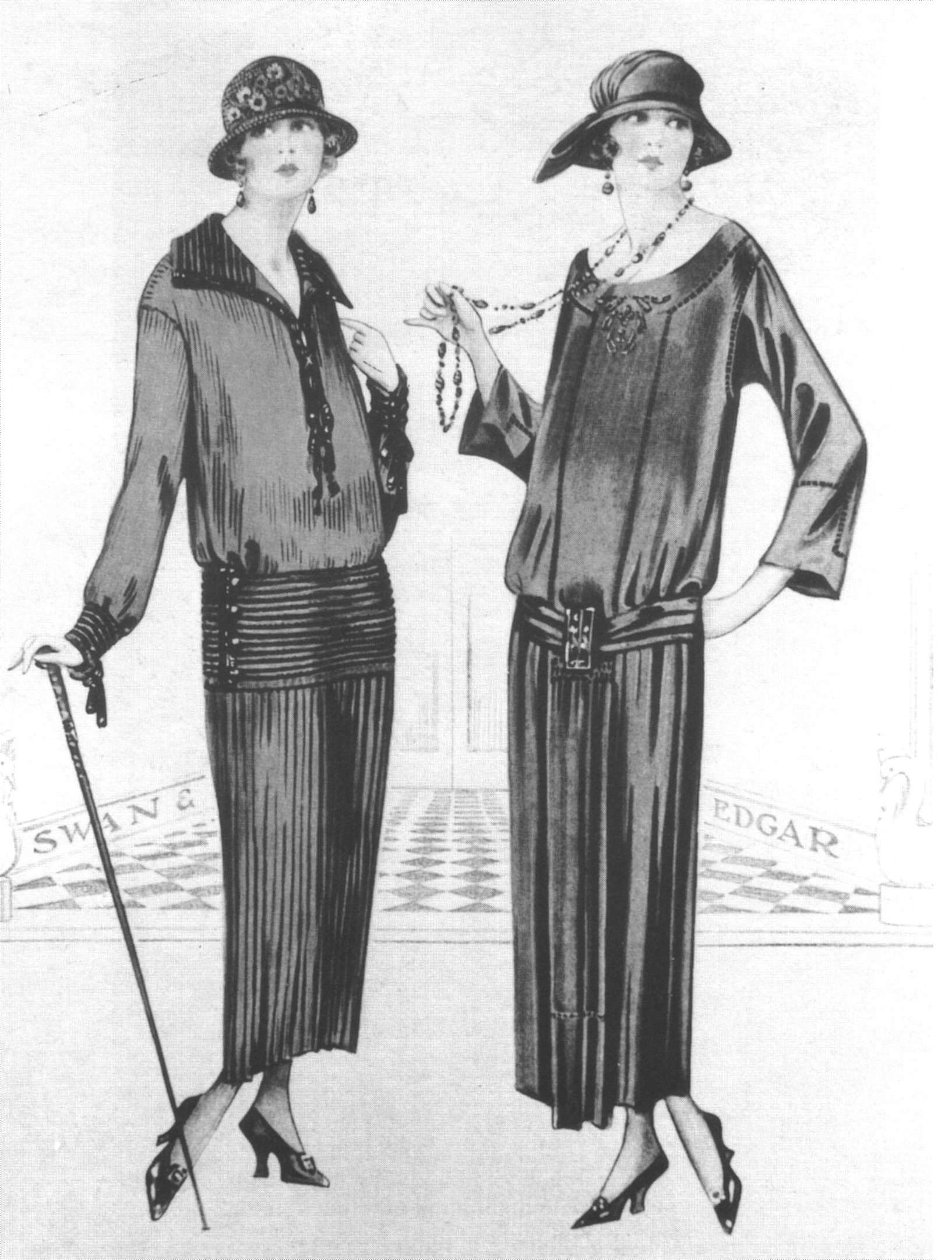 Parfaite représentation de la mode de années 1920 pour le jour et le début de la soirée