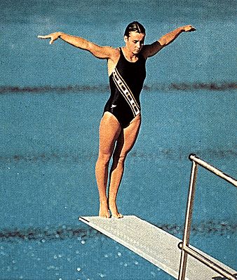 Sylvie Bernier au plongeon de 3 mètres à Los Angeles