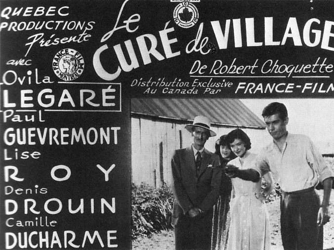 Affiche publicitaire du film «Le curé du village»