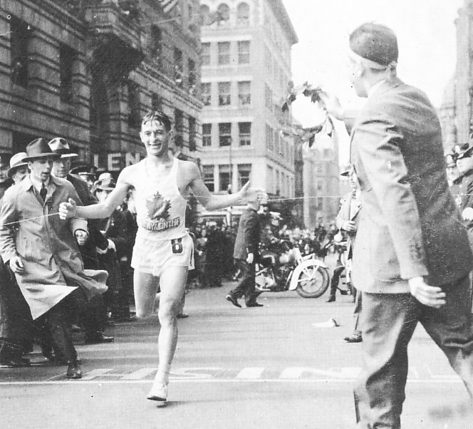 Gérard Côté, gagnant du marathon de Boston