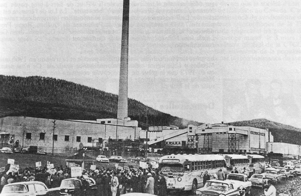 Scène de la grève de Murdochville